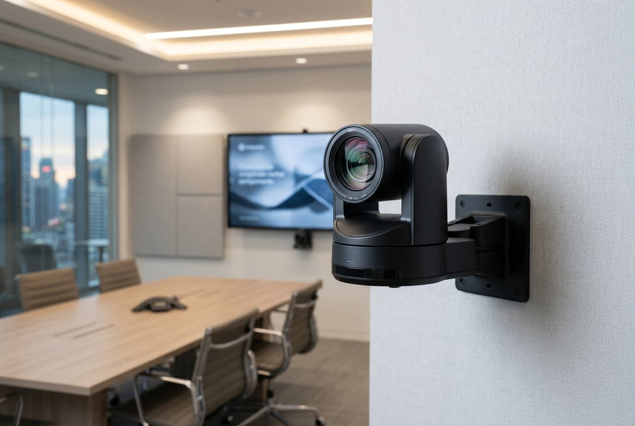 PTZ camera installed in conference room